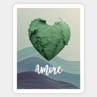 Love Nature No. 2: Amore Green Valentine's Day on a Dark Background Sticker